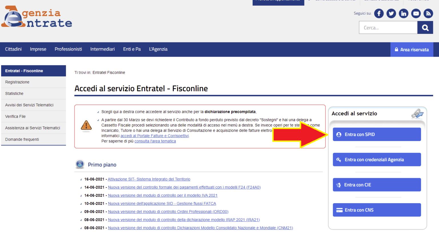 Scaricare Planimetria catastale dal sito dell'agenzia delle entrate